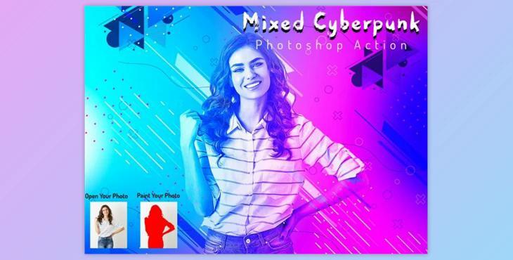 Mixed Cyberpunk Photoshop Action By Studio Retouch