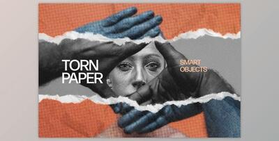 Torn Cut Out Paper Photo Effect - 92015964