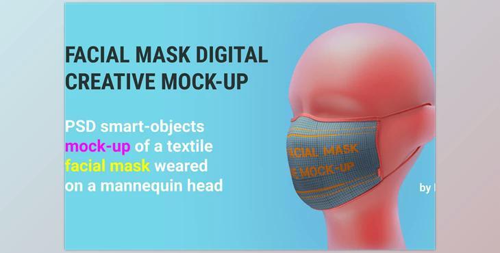 Facial mask MOCK-UP CreativeMarket-5012151