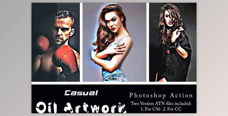 Casual Oil Artwork Photoshop Action 91678107