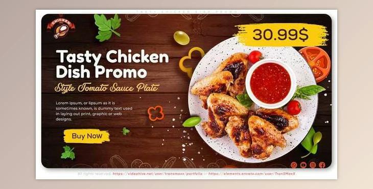Tasty Chicken Dish Promo (Videohive 33002011) - AE Project