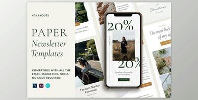 Paper Newsletter Templates CreativeMarket 4540366