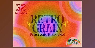 Retro Grain Procreate Brush Set CreativeMarket - 12726140