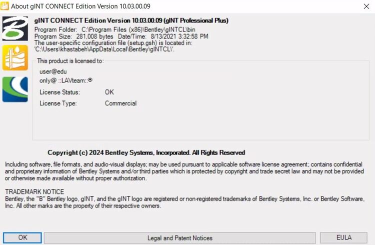 Bentley gINT CONNECT Edition Professional Plus (CL) 10.03.00.09