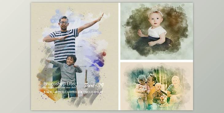 Family Photo Effect Template CreativeMarket - 12171473