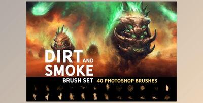 Dirt and Smoke Photoshop Brush Set CreativeMarket-5273486 (ABR)