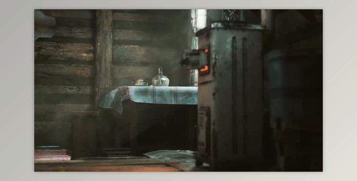 Dark Interior of Retro Log House (Videohive 30492548)