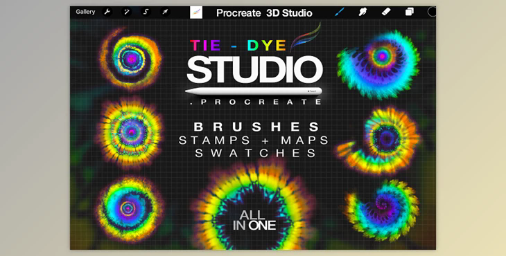 Tie Dye Brushes Studio Procreate