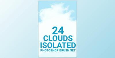 24 Cloud Isolated Photoshop Brushes Set – GraphicRiver 29926959 (ABR)