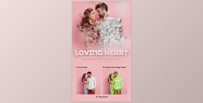 Loving Heart Dispersion Photoshop Action GraphicRiver-30404701 (ABR, ATN)