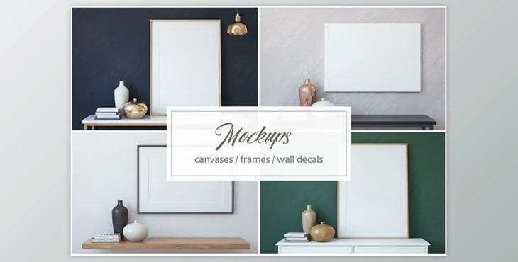 Frame&Canvas&Wall Decal Mock-ups By InHome