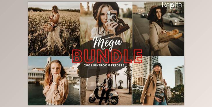 Mobile Lightroom Presets Bundle 200+ CreativeMarket-5608196 (XMP, DNG) - Mob And Desk