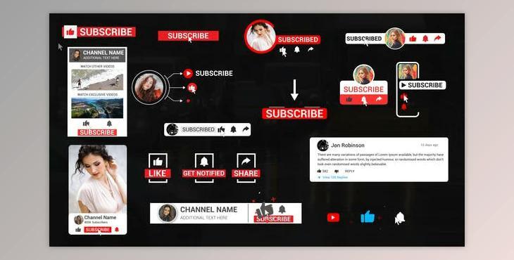 Youtube Notification Pack (Videohive 38924956) - AE Project