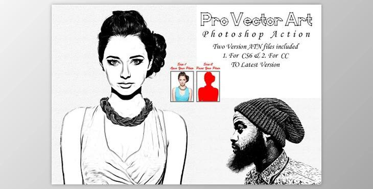 Pro Vector Art Photoshop Action CreativeMarket - 10236034