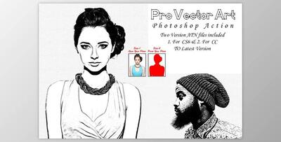 Pro Vector Art Photoshop Action CreativeMarket - 10236034