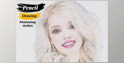 Pencil Drawing Photoshop Action CreativeMarket-4888259