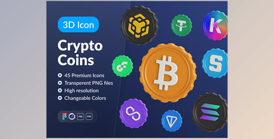 UI8 – Crypto Coins: 3D Icon Set