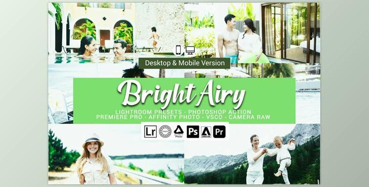 Bright Airy Lightroom Presets CreativeMarket-5156467 (XMP, Lrtemplate, DNG, PS)
