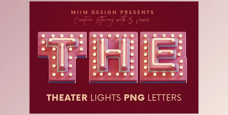 Theater Lights – 3D Lettering Creative Market – 12646336