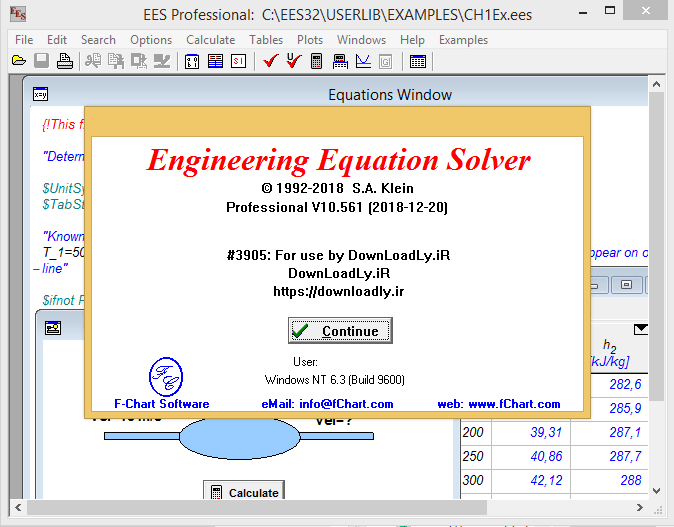 Engineering Equation Solver – EES Pro 10.561