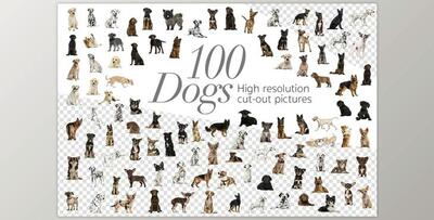 100 Dogs Bundle – Cut-out Pictures – CreativeMarket 2042414 (PNG)