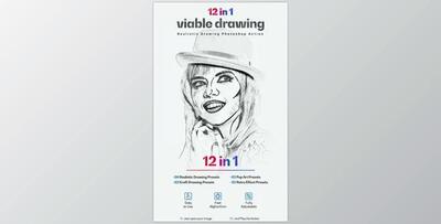 Viable Drawing 12 in 1 Photoshop Action- GraphicRiver 31069493 (ATN)