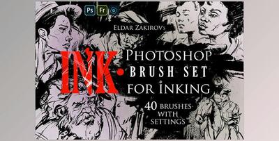 ArtStation – INK 40 Photoshop Brushes for Inking (Eldar Zakirov)