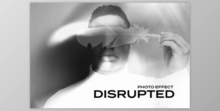 Disrupted Monochrome Photo Effect - 92139503