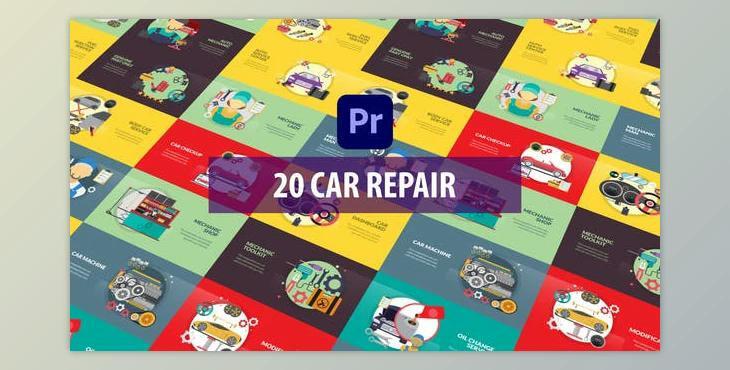 Car Repair Animation - Premiere Pro MOGRT (Videohive 33373137) - PR Project