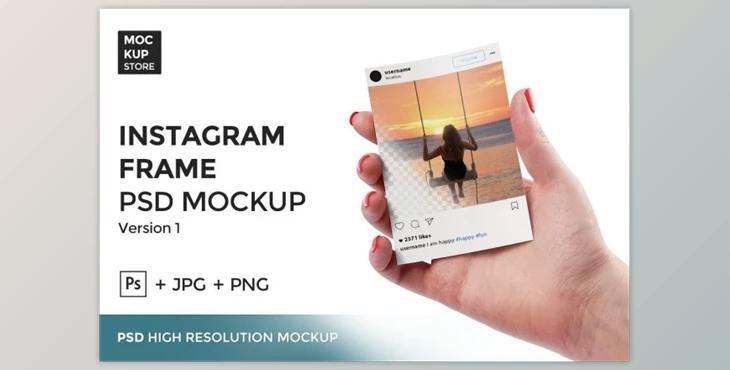 Instagram Frame in Hand version 1 By Mockup Store