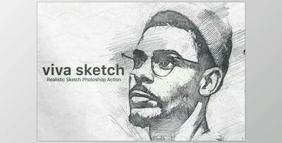Viva Sketch Photoshop Action CreativeMarket - 6788666