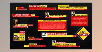 News Broadcast Lower Thirds (Videohive 42201992) - AE Project