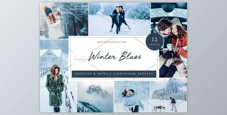 12 x Lightroom Presets, Winter Blues By Kzara Visual Concepts