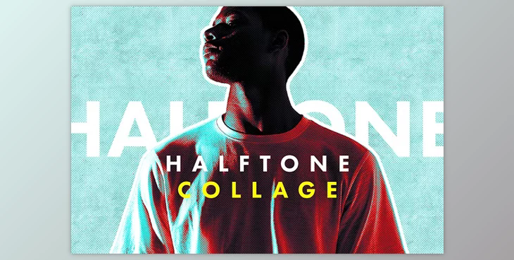 Halftone Collage Photo Effect - 92473329