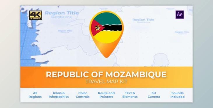 Mozambique Map – Republic of Mozambique Travel Map (Videohive 39801197) - AE Project