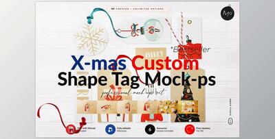 Xmas ALL Shape Tag Creator Mock-ups CreativeMarket-5644586 (PSD, JPG)