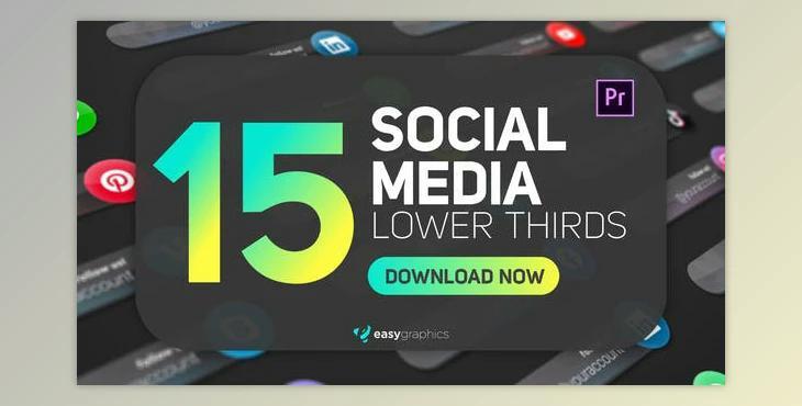 Dark Glossy Social Media Lower Thirds (Videohive 29786822) - PR Project