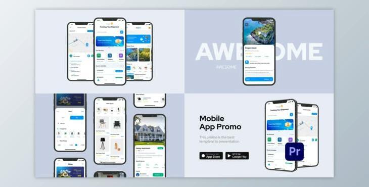 Clean Mobile App Promo for Premiere Pro (Videohive 33651785)