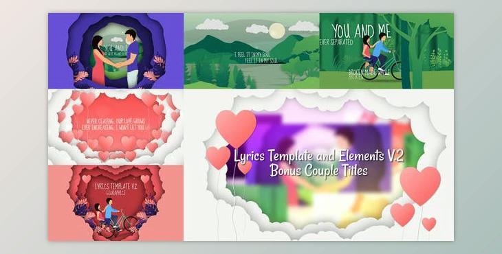 Lyrics Template and Elements V.2 - Paper Cut Concepts (Videohive 24487049) - AE Project