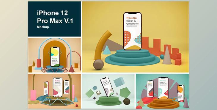 iPhone 12 Pro Max V.1 Mockup CreativeMarket-5787261 (PSD)