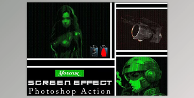Monitor Screen Effect Ps Action Creative Market - 92057498