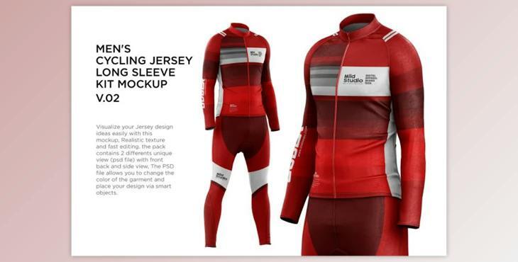 Men’s Cycling Jersey Kit Mockup v.02 By Mildstudio (psd)