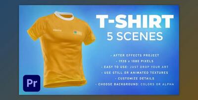T-shirt - 5 Scenes Mockup Template - Animated Mockup PREMIERE - Videohive 33990164 - PR Project