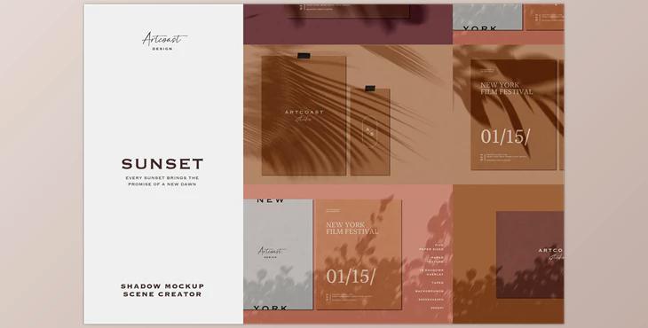 Sunset Shadow Mockup Scene Creator CreativeMarket-5567692
