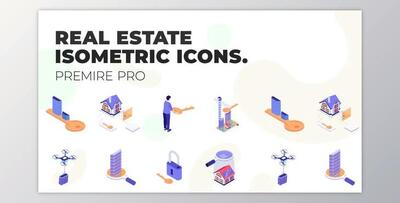 Real Estate – MOGRT Isometric Icons (VideoHive 37500687)