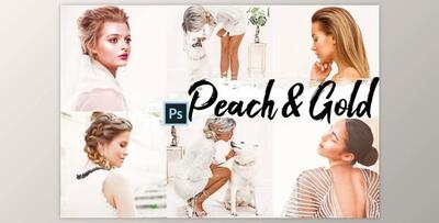 09 Peach & Gold Photoshop Actions, ACR and LUT presets