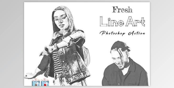 Fresh Line Art Photoshop Action