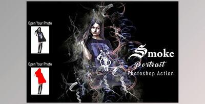 Smoke Portrait Photoshop Action CreativeMarket - 7048511