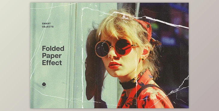 Folded Paper Photo Effect - 92465380