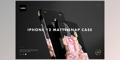 iPhone 12 Matte Snap Case 1 Mockup CreativeMarket-6000322 (JPG, PSD)